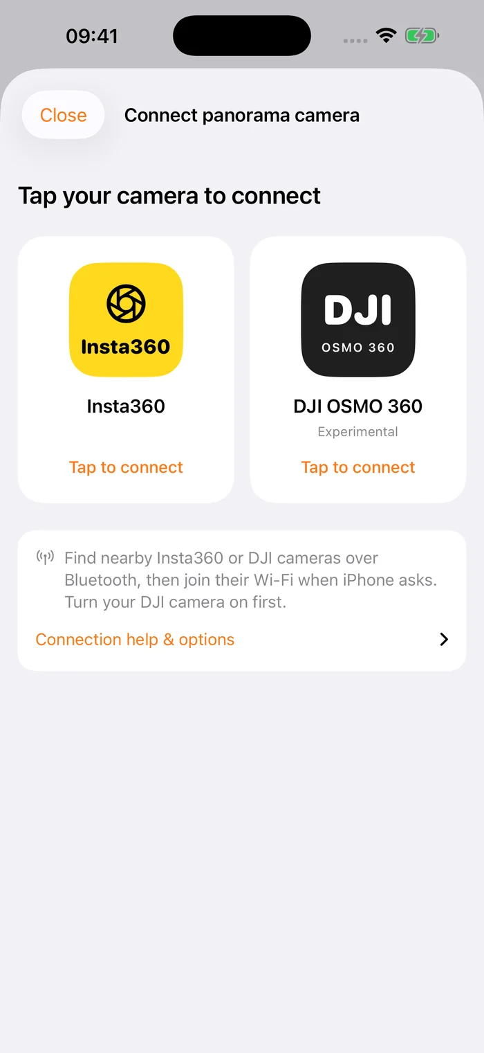 Actual English app camera-brand selection screen